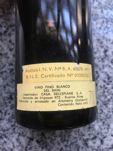 Vino Año 1978 Rheinhessen Timmerman Graeff Oppenheimer 78