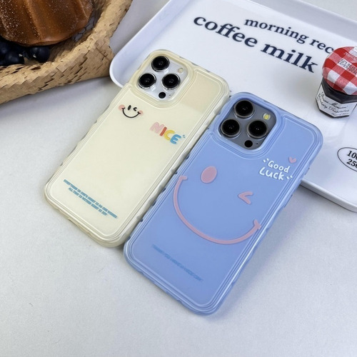 Capa Smiley Face Para iPhone 15/14/13/12, Resistente