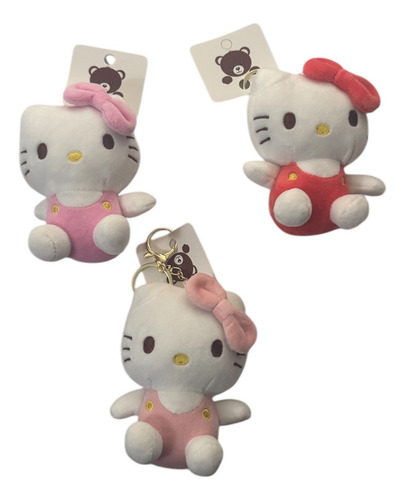 Peluche Llavero De Hello Kitty (3 Piezas) Hello Kitty Rosa Claro