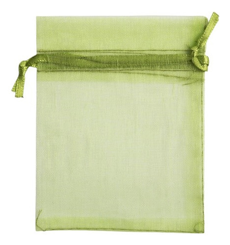 Docena Bolsas Organza Nylon Selanusa P/entregar Detalles Color Verde Limon