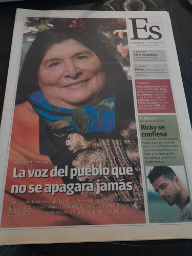 Suplemento Tiempo Espectáculos Mercedes Sosa Yan 04 10 2010