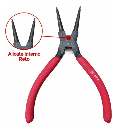 02 Un Alicate Anel Trava Interno Reto E Curvo 6 Pol Mtx