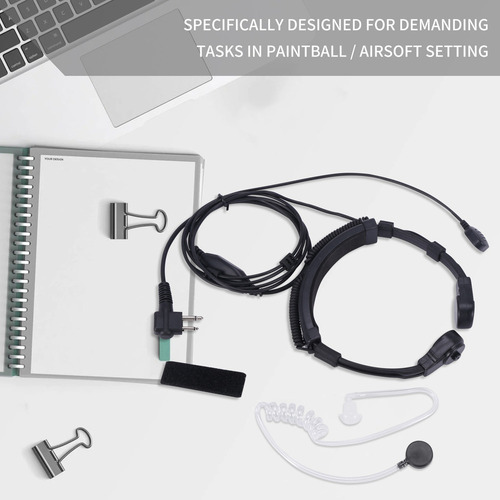 Mox Auriculares Throat Mic MiniPhone Covert Acoustic Tube F