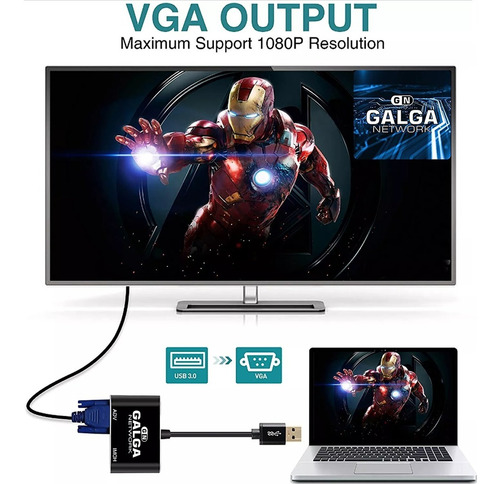 Conversor Adaptador Docking Video Usb 3.0 A Hdmi Y Vga Hub