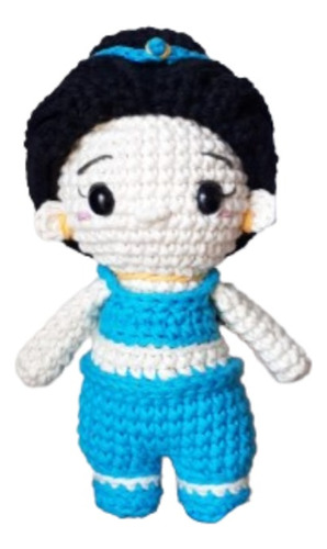 Muñeca Chibi Jazmín Aladino Amigurumi Tejida - Pipelino