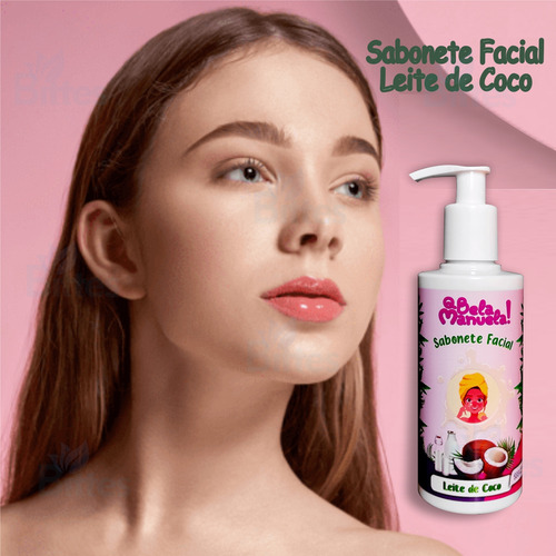 Sabonete Facial Leite De Coco Qbela Manuela Pele Limpa 200ml