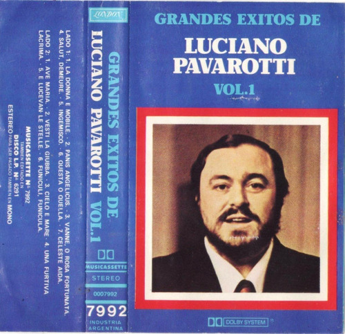 Cassette De Luciano Pavarotti Gran Tenor Lírico Italiano