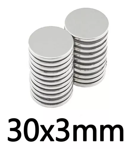 10 Iman Disco Neodimio 25mm X 3mm Magnetismo Potente N52
