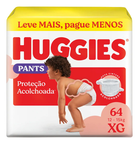 Huggies Fralda Pants Roupinha Proteção Acolchoada XG - 64 Un