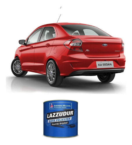 Tinta Automotiva Lazzuril Vermelho Arpoador Ford 900ml