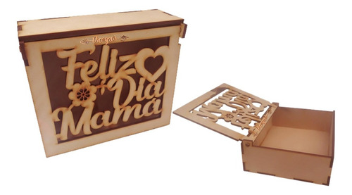 Caja Feliz Día Mamá Día Madre Tapa Giratoria 14x11x5cm 10pzs