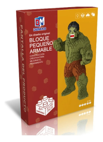 Avengers Hulk Enojado Figura Armable 3d Mini Bloques 3118 Hulk