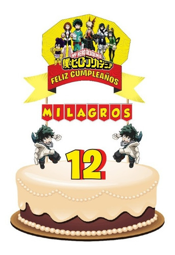 My Hero Academia Adorno Para Tortas Anime Cake Toppers