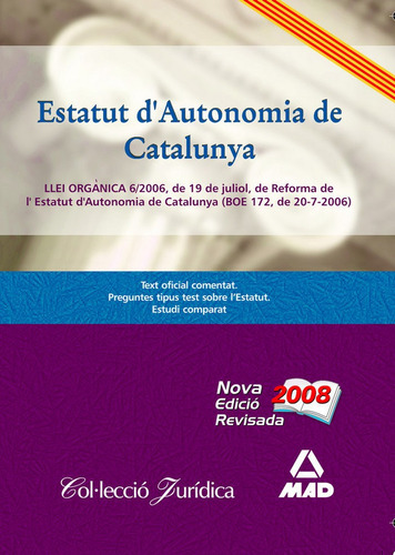 Libro Estatud D'autonomia De Catalunya