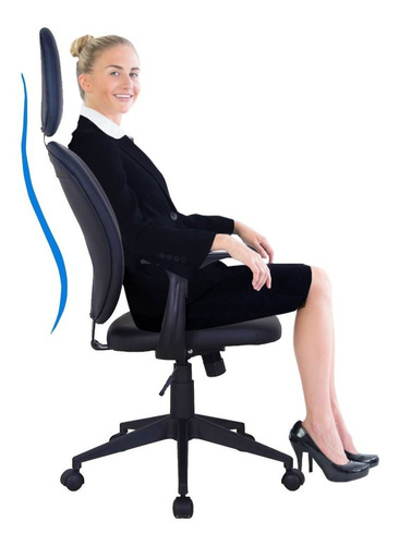 Silla Ads Ejecutiva Reclinable Tailor Con Cabecera Color Negro Material del tapizado Cuero sintético