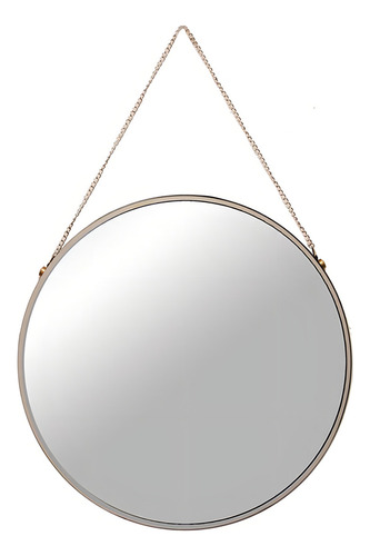 Espelho circular decorativo moderno de 30 cm com alça suspensa, moldura preta