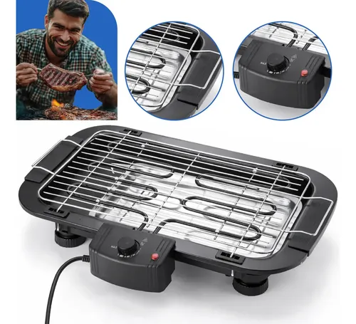 Churrasqueira Elétrica Grande Steak​ Grill 1800w Sem Fumaça Preto 127v