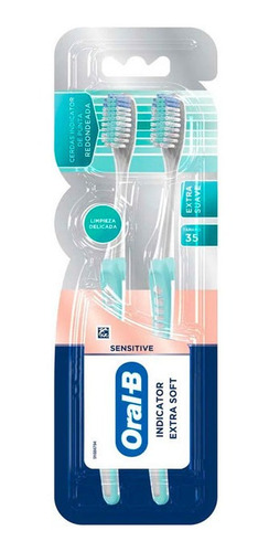 Imagen 2 de 10 de Cepillo Dental Oral B Sensitive Indicator Extra Suave X 2 Un