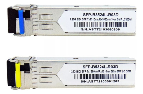 Par Módulos Gbic Sfp 3km Lc B3524l-r03d  B5324l-r03d C/ Nf-e