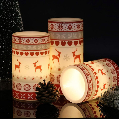 Velas Led Parpadeantes Sin Llama A Bateria Diseño Navidad 3