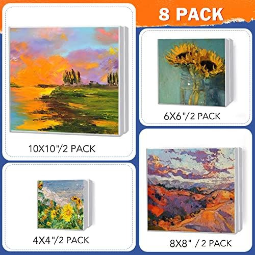 . Lienzos Estirados Para Pintar, Paquete Múltiple De 8