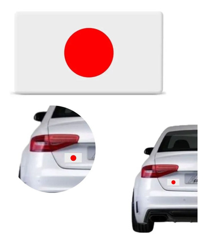 Adesivo Resinado Bandeira Japão Carro Moto Notebook 8x5cm