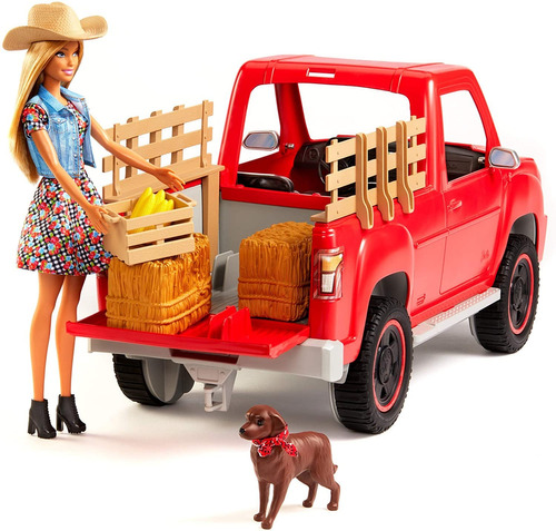 Barbie Camioneta Farm De Granja Con Accesorios Mattel