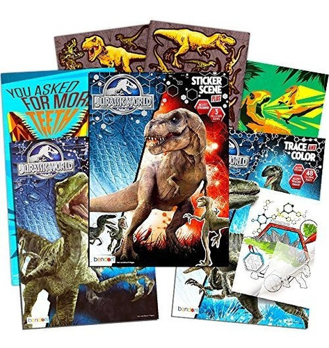 Jurassic World Coloring Book Set Con Pegatinas Y Carteles 3