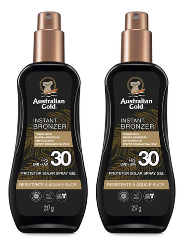 2 Protetor Solar Corporal Spray Fps30 Australian Gold 237g