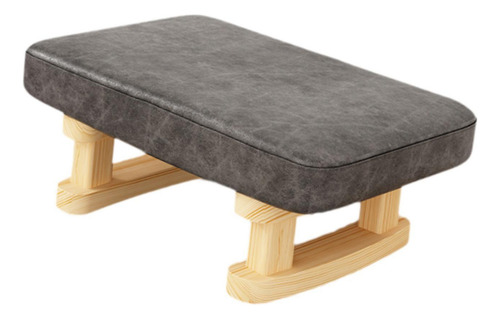 Acogedor Reposapiés De Madera Para La Relajación De Gris