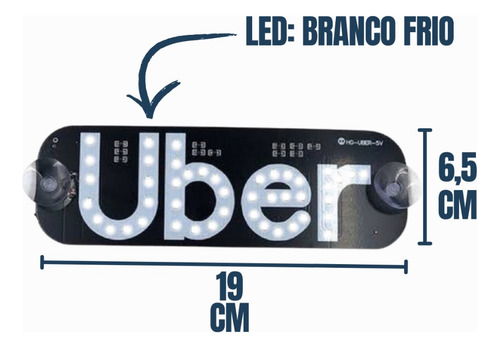 Placa Led Usb Para Carro - Identificação Motorista 99uber