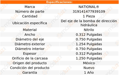 1- Retén Eje Bomba Dirección St Regis 1955/1956 National