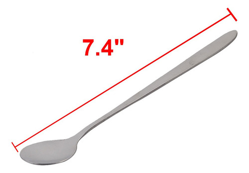 5 Cucharas Mango Largo Cucharilla Café Plata 18.7cm Longitud