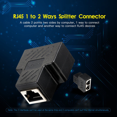 Rj45 Adaptador Divisor Conector 1 Para 2 Portas Femininas Pa