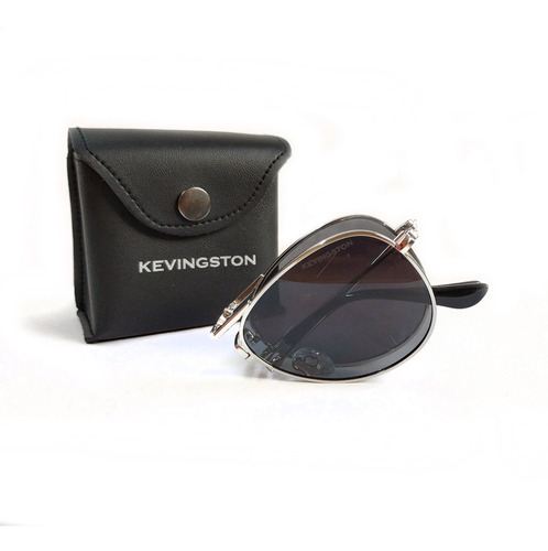 Imagen 3 de 8 de Lentes Sol Anteojos Kevingston Plegable Metal Aviador Troya