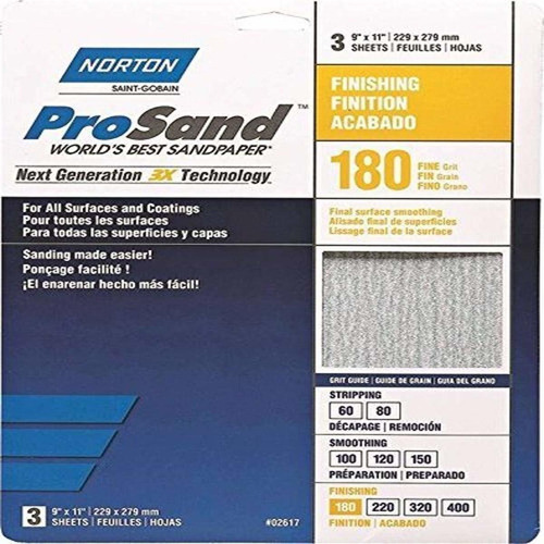 Norton 17 3 X Practico Aluminum-oxide Papel Lija Grano 180