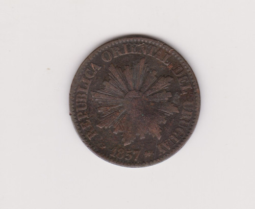 Moneda Uruguay 5 Centesimos Año 1857 Estado Malo