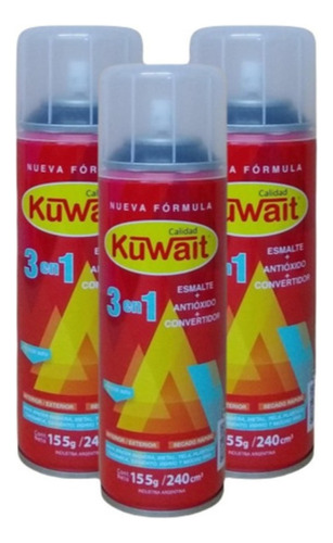 Esmalte Aerosol Kuwait Colores Tradicional 240cc X 3 Uni.