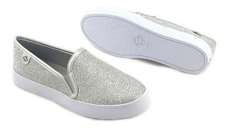 Imagem 5 de 5 de Tênis Dlip Slip On Tecido Metalizado Capodarte 4011416