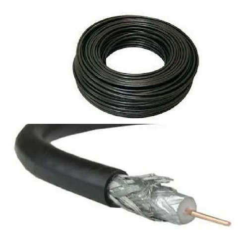 Cabo Coaxial Rg59 75ohm 95% Malha Preto Antena/tv Rl 100mts