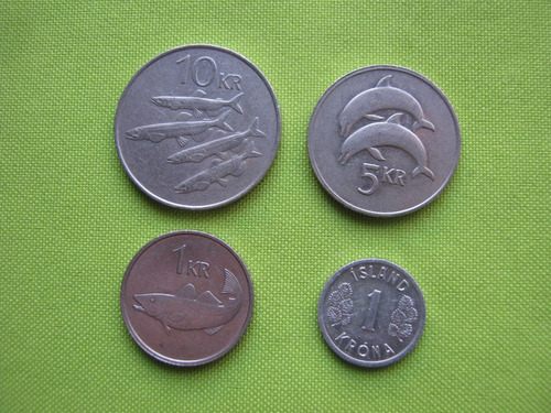 Lote 4 Monedas Diferentes De Islandia 