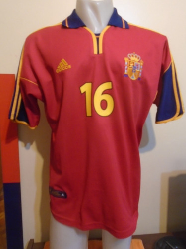 Camiseta España Euro Holanda 2000 Mendieta 16 Valencia Lazio