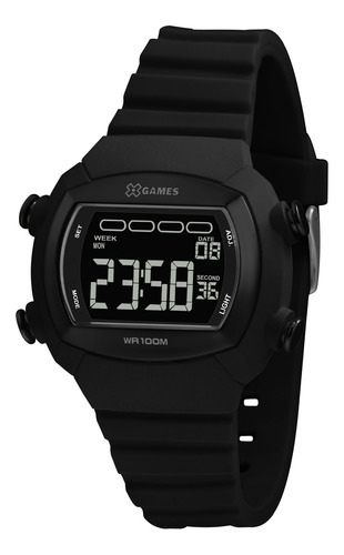 Relógio Masculino Preto Digital Silicone X-game Prova D'água