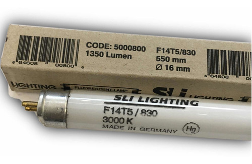 Foco Fluorescente F14t5/830 T5 14 W 3000º K Cálida (2 Pz)