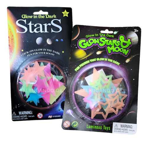 Combo 2 Blister Estrellas Fluorescentes Brillan Oscuridad 