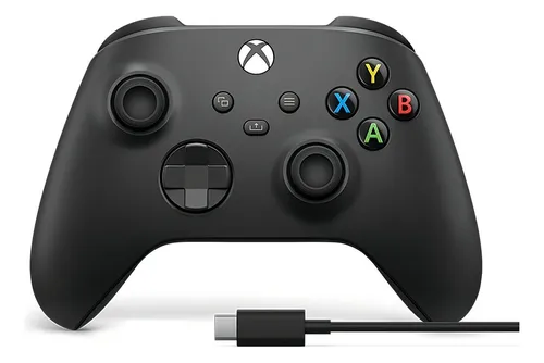 Controle Joystick sem fio Microsoft Xbox Carbon Black preto