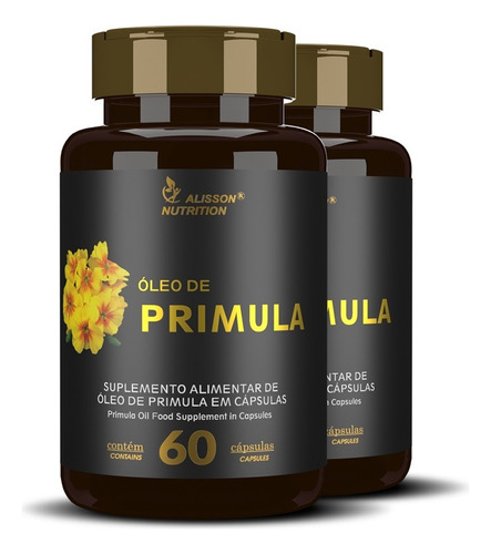 Óleo De Primula Oenothera Biennis 2x60 Cápsulas Softgels Sem Sabor