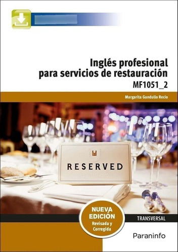 Libro: Inglés Profesional Para Servicios De Restauración. 