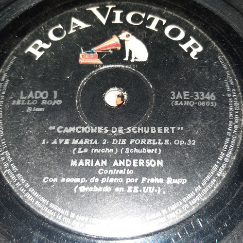 Simple Marian Anderson Schubert Rca Victor C22