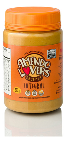 Pasta de Amendoim Integral Amendo Lovers Gourmet Pote 370g